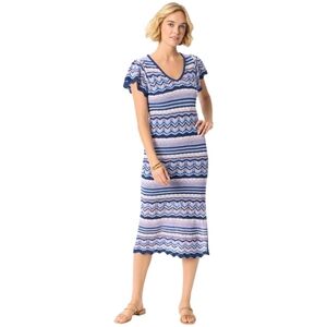 Jessica Simpson Women's Navy Peony Trinity Crochet Dress Size Medium